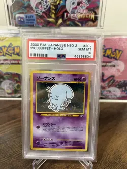 2000 POKEMON JAPANESE NEO 2 #202 WOBBUFFET HOLO PSA 10 - Image 1