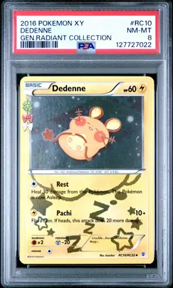 2016 POKEMON XY GENERATIONS RADIANT COLL #RC10 DEDENNE PSA 8 - Image 1