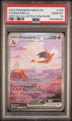 2023 POKEMON MEW EN-151 SPECIAL ILLUSTRATION RARE #199 CHARIZARD EX PSA 10 - Image 1