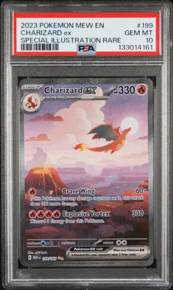 2023 POKEMON MEW EN-151 SPECIAL ILLUSTRATION RARE #199 CHARIZARD EX PSA 10 - Image 1