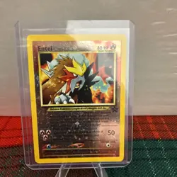 Pokemon TCG WOTC Entei 34 Movie Black Star Promo Reverse Holo SWIRL LP - Image 1