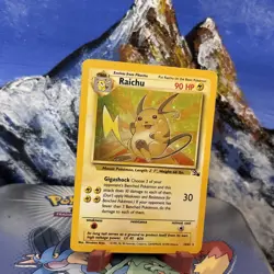 Raichu - 14/62 Pokemon Fossil - Holo ⚡ HP / Damaged - Image 2