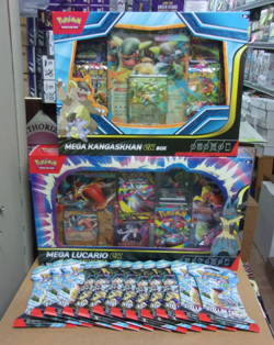 POKEMON MEGA LUCARIO EX BOX + KANGASKHAN BOX + (12) STELLAR CROWN PACKS - Image 1