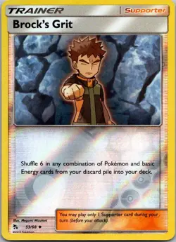 Pokemon Hidden Fates Brock's Grit Reverse Holo 53/68 - Image 1