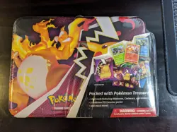 Pokemon TCG Fall 2020 Charizard Collectors Treasure Chest Lunch Box Tin Sealed - Image 1