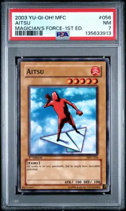 2003 YU-GI-OH! MFC-MAGICIAN'S FORCE 1ST ED #056 AITSU PSA 7 - Image 1