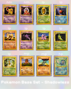 Base Set Shadowless Lot (12 Cards including Kadabra) - Image 1