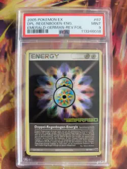 Pokemon Card Double Rainbow Energy Reverse Stamp Holo Ex Emerald Deutsch PSA 9 - Image 2