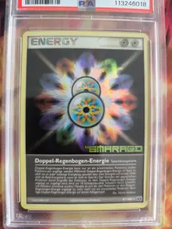 Pokemon Card Double Rainbow Energy Reverse Stamp Holo Ex Emerald Deutsch PSA 9 - Image 3
