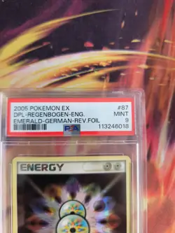 Pokemon Card Double Rainbow Energy Reverse Stamp Holo Ex Emerald Deutsch PSA 9 - Image 4