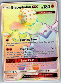 Blacephalon GX (Secret) 219/214 SM - Lost Thunder - Pokemon Card - NM - Image 1