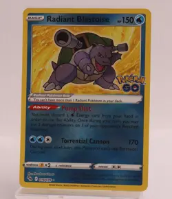 Radiant Blastoise 018/078 (2022) Holo Rare Pokemon GO Card - Image 1