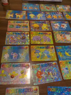 Pokemon Vintage Pocket Monsters Vending HOLO Prism Stickers (36 Cards) Laser - Image 1