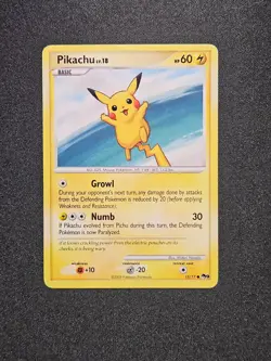 Pokemon TCG Pikachu LV 18 15/17 Pop Series 9 Common Non Holo Vintage Card - Image 1