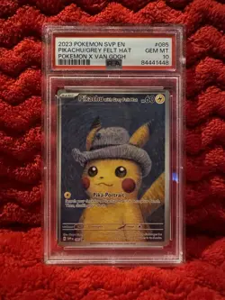 2023 POKEMON SVP EN-SV POKEMON X VAN GOGH #085 PIKACHU WITH GREY FELT HAT PSA 10 - Image 1