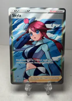 Pokemon TCG Skyla 72/72 Shining Fates Full Art Ultra Rare Trainer NM - Image 1