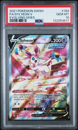 2021 Pokemon Sylveon v #184 Evolving Skies Full Art SWSH PSA 10 Gem Mint - Image 1