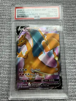 PSA 10 CHARIZARD V SWSH050 FULL ART BLACK STAR PROMO CHAMPIONS PATH POKEMON - Image 2