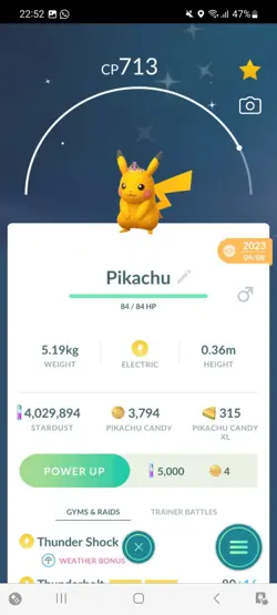 Pokemon Go Shiny Pikachu Purple Crown - Image 1