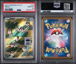 2023 POKEMON Japanese SV3-RULER OF THE BLACK FLAME ART RARE #118 PIDGEY PSA 10 - Image 3