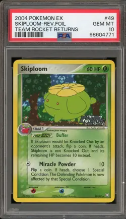 Pokemon Skiploom EX Team Rocket Returns Reverse Holo #49 PSA 10 Gem Mint - Image 1
