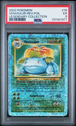 Venusaur Reverse #18 2002 Pokemon Legendary Collection PSA 5 250001 - Image 1