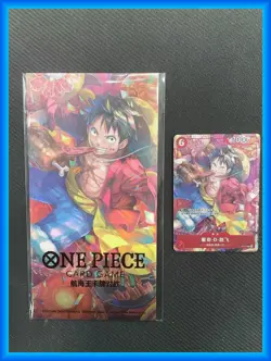 IN STOCK ONE PIECE Game S-Chinese Monkey D. Luffy P-001 & New Year Red Packet - Image 1