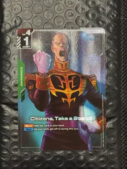 GUNDAM TCG CARD GAME CITIZENS, TAKE A STAND! GD01-105 R+ FOIL ENG NEWTYPE RISING - Image 1