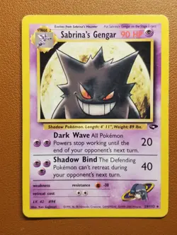 Sabrina’s Gengar Pokemon Card 29/132 Gym Challenge Non-Holo Regular MP WOTC - Image 1