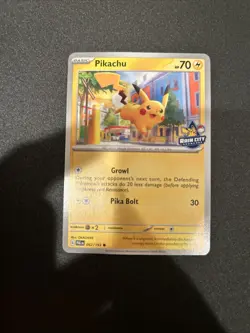 Pokemon TCG Pikachu Rain City Showcase Promo Card Slight Bend And Little White - Image 1