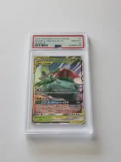 Celebi & Venusaur GX 1/181 Team Up Pokemon Card GEM MINT PSA 10 - Image 1