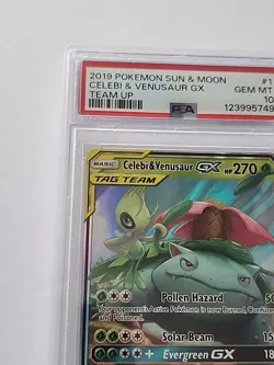 Celebi & Venusaur GX 1/181 Team Up Pokemon Card GEM MINT PSA 10 - Image 2