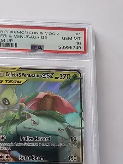 Celebi & Venusaur GX 1/181 Team Up Pokemon Card GEM MINT PSA 10 - Image 3