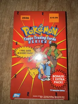 Pokemon Topps Series 2 Booster Box 10 Packs 2556 Hobby Vintage Rare 88 Cards Per - Image 1