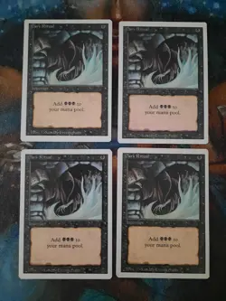 MTG Magic the Gathering - 4 x Dark Ritual (a playset!) - 3rd Revised Ed - LP/EX - Image 1