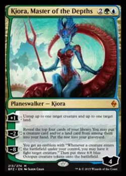 1x Kiora, Master of the Depths Light Play, English Battle for Zendikar MTG Magic - Image 1