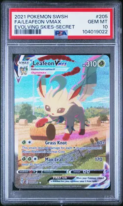 2021 POKEMON SWORD & SHIELD EVOLVING SKIES SECRET FULL ART/LEAFEON VMAX PSA 10 - Image 1