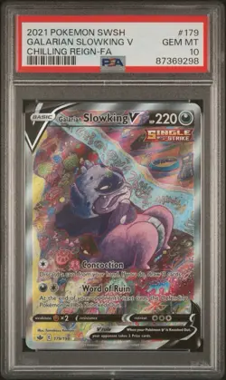 Galarian Slowking V 179/198 - Pokemon Chilling Reign PSA 10 Alternate Art - Image 1
