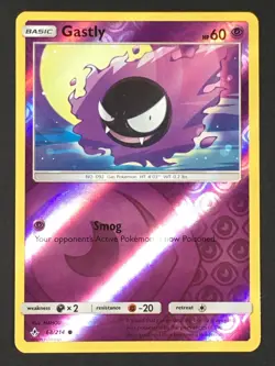 Pokemon TCG Gastly 68/214 SM Unbroken Bonds Reverse Holo Common NM - Image 1