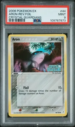 2006 POKEMON EX CRYSTAL GUARDIANS 44 ARON REVERSE HOLO - PSA 9 - Image 1