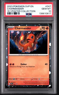 2023 POKEMON SVP EN-SV PROMO 151 POSTER COLLECTION #047 CHARMANDER PSA 10 - Image 1