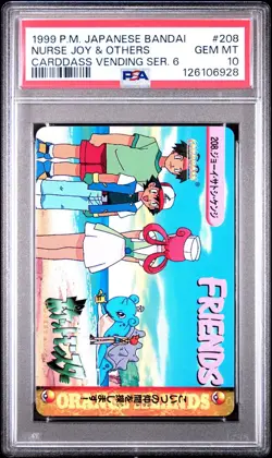 PSA 10 GEM 1999 POKEMON BANDAI CARDDASS VENDING 208 NURSE JOY & OTHERS POP 39 - Image 1