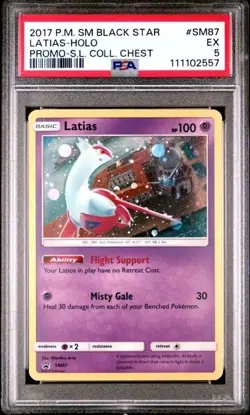 LATIAS #SM87 PSA 5 2017 POKEMON Sun Moon Promo Collection Chest Holo 2557 - Image 1