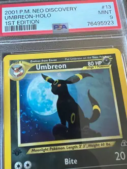 Pokemon Umbreon #13 Neo Discovery 1st Edition Holo *SWIRL* PSA 9 Mint - Image 2