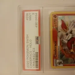 PSA 9 MINT Cinderace SWSH Base Cracked Ice Holo Pokemon Card 036/202 - Image 3