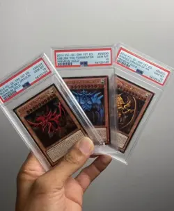 PSA 10 god cards Obelisk Slifer Ra PGLD sequential low pop premium gold RARE SET - Image 1