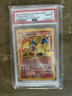 PSA 10 Charizard Celebrations Classic 4/102 Holo Base Set Pokemon Card 2021 - Image 1