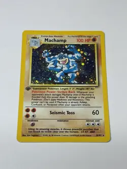 Pokemon Card TCG Machamp Base Set 8/102 Holo 1st Edition Holo Rare HP - Image 1