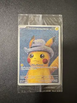 PIKACHU VAN GOGH WITH GREY FELT HAT SVP EN 085 PROMO POKEMON CARD-SEALED - Image 1