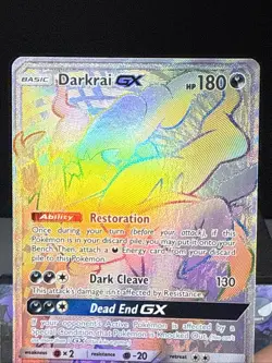 Pokemon Card Darkrai GX 158/147 Burning Shadows Secret Rainbow Rare Near Mint - Image 2